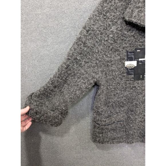 Focus Casual Life Cardigan Womens Large Chunky Sweater Button Fuzzy Wool Gray - Picture 4 of 14